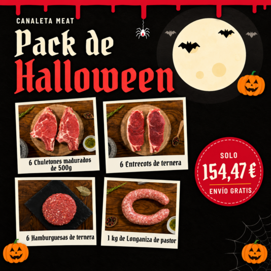 Pack halloween entrecot, chuleton, longaniza, burger